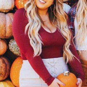 Topshop Rib Long Sleeve Crop Top